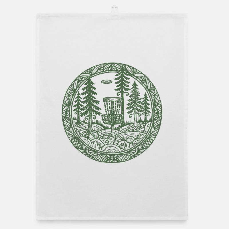 Scène du parcours Flying Disc Golf Basket Forest Torchon bio