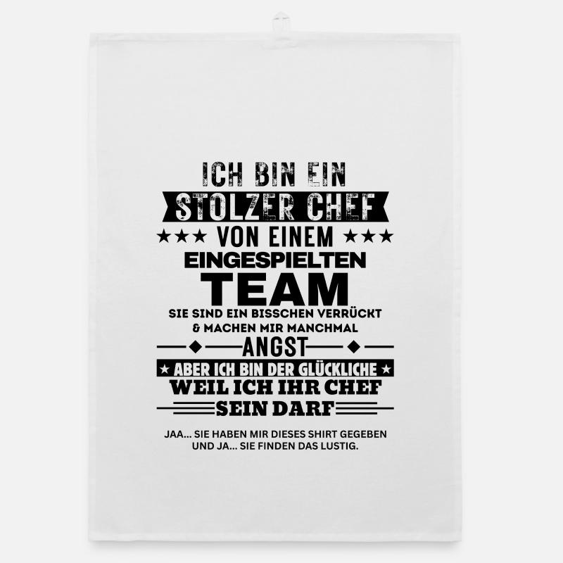 Stolzer Chef von einem eingespielten Team Organic Geschirrtuch