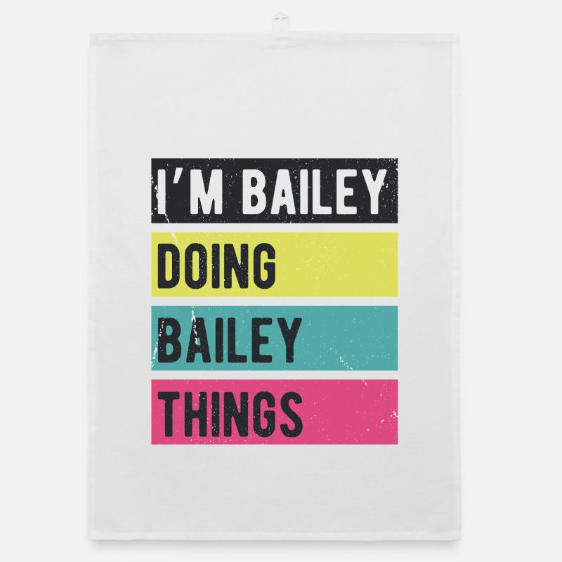 I’m Bailey Doing Bailey Things Retro Colors Organic dish towel