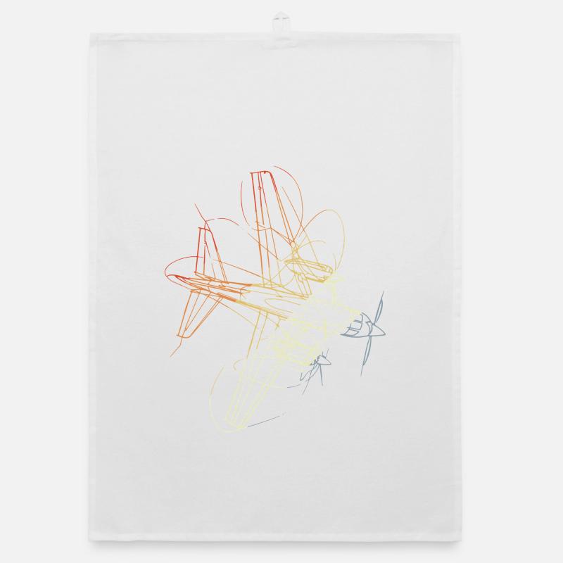 Dessin rétro d’avion Torchon bio