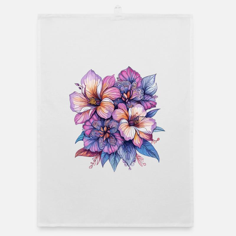 Colour explosion Blossoms Organic dish towel