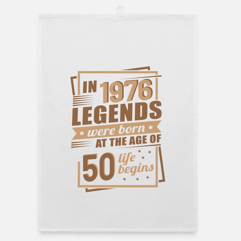 50 ans Vintage Legends 1976 Rétro Moderne Torchon bio