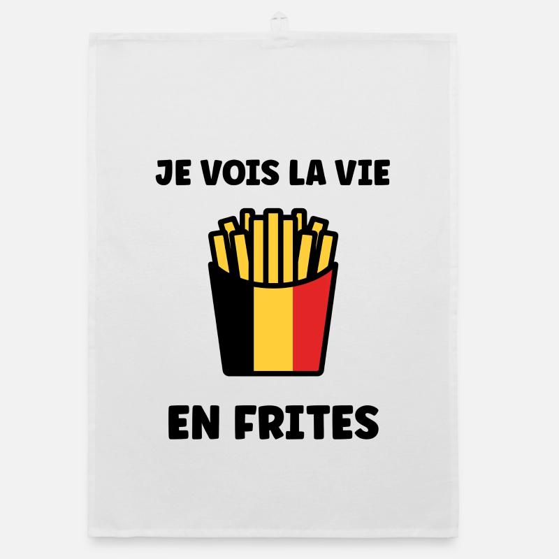 Frites Belges Drapeau Graphic Torchon bio