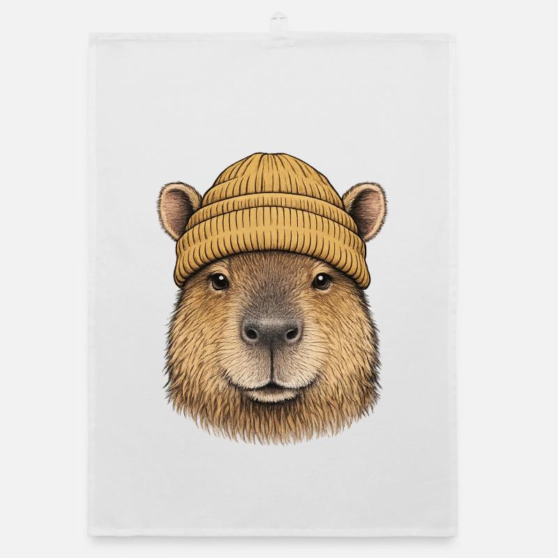 Capybara avec coiffe Torchon bio