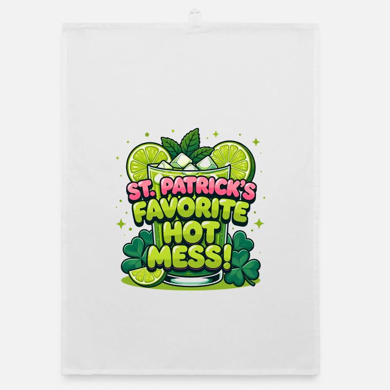 Design préféré de la boisson Hot Mess de St Patricks Torchon bio