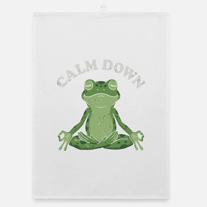 Little Toad Meditation Pose Organic dish towel