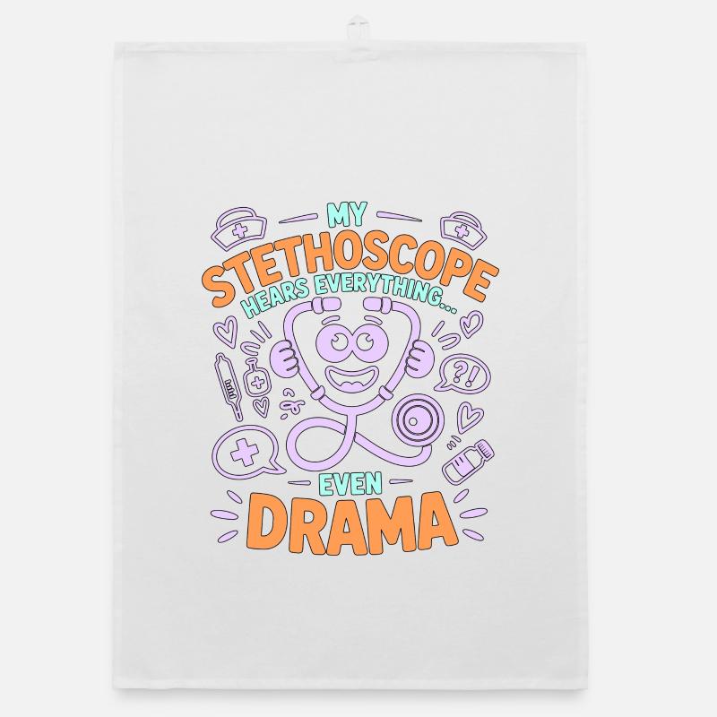 Nurse Practitioner My Stethoscope Hears Nursing Organic Geschirrtuch