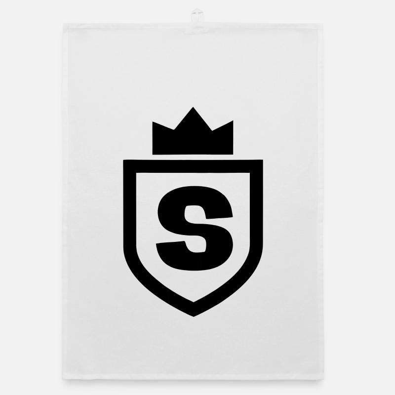 Adel Monogramm Wappen mit Schild Krone Buchstabe S Organic Geschirrtuch
