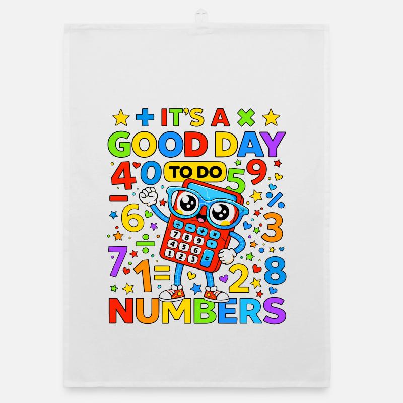 Lebendiger Zahlenrechner Organic Geschirrtuch