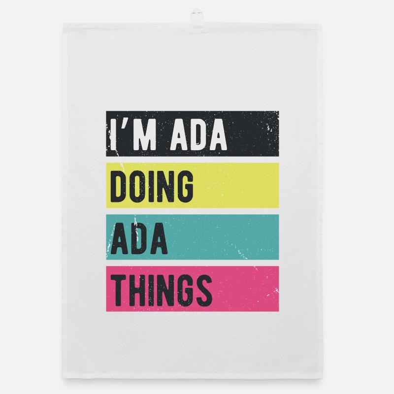 I’m Ada Doing Ada Things Retro Colors Organic dish towel