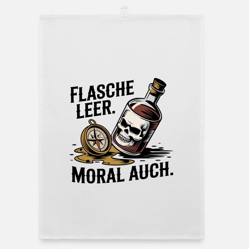 Bottle Empty Morale Also Skull Compass Alcohol Organic dish towel