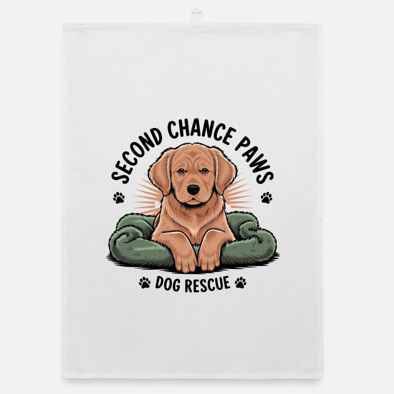 Second Chance Paws Hund Rettung Organic Geschirrtuch