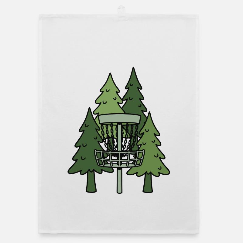 Scène drôle de disc golf dans la forêt Torchon bio