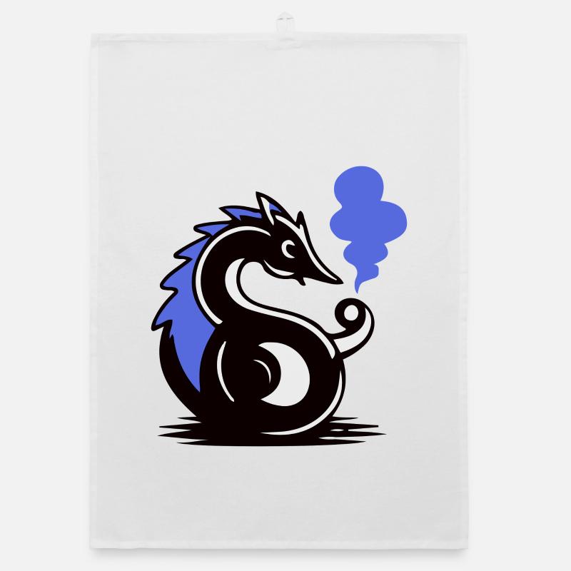 Blauer Glut-Seepferdchen Organic Geschirrtuch