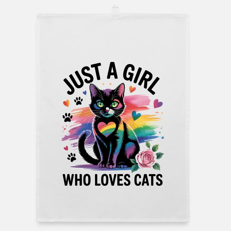 Nur ein Mädchen, das Katzen liebt Organic Geschirrtuch