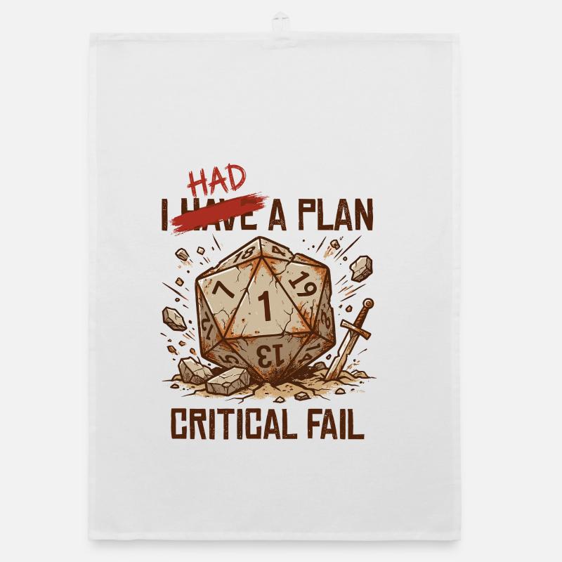 Critical Fail – I Had A Plan Würfel Design Organic Geschirrtuch