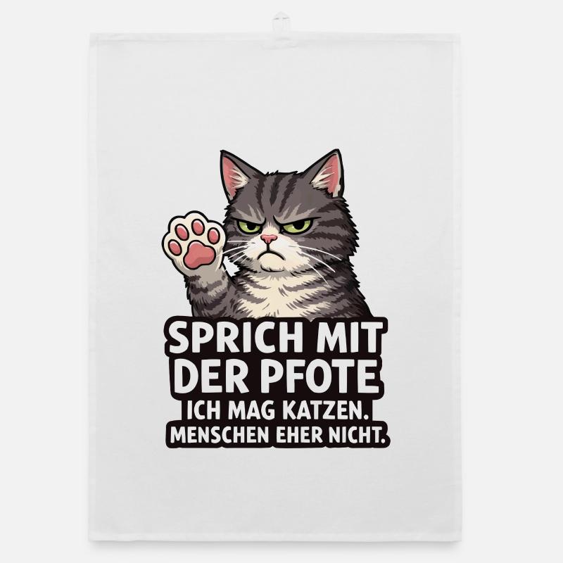 Sprich mit der Pfote – Grumpy Katze Organic Geschirrtuch