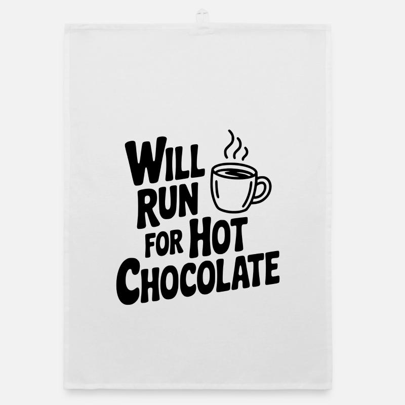 Will Run for Hot Chocolate Organic dish towel
