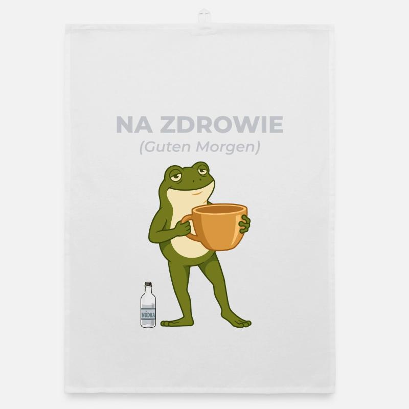 Frosch Na zdrowie Kaffee & Wodka Humor Organic Geschirrtuch