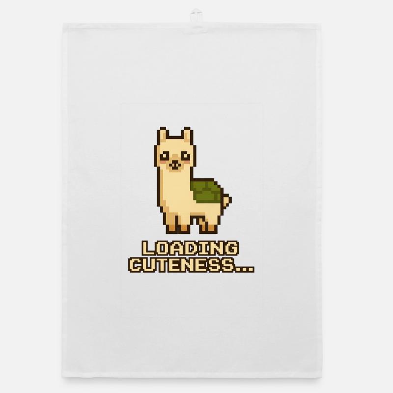 Pixel Llama: Loading Cuteness Organic dish towel