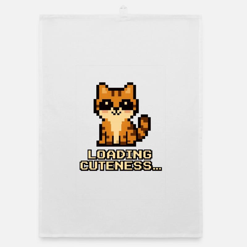 Loading Cuteness Pixel Cat Organic dish towel