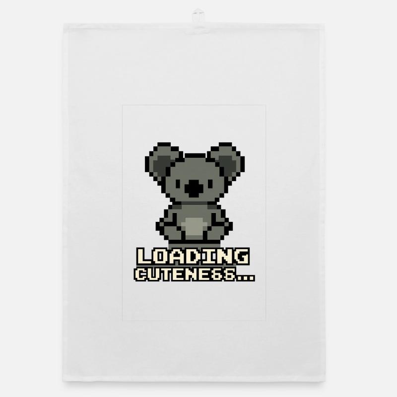 Pixel Koala Loading Cuteness Organic dish towel
