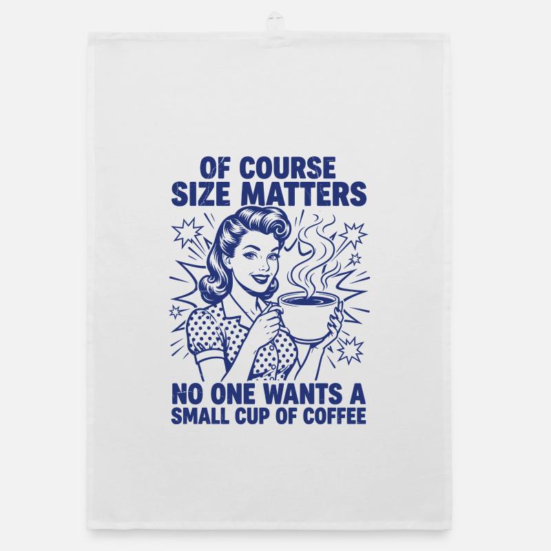 Kaffee Größe Matters Retro Statement Organic Geschirrtuch