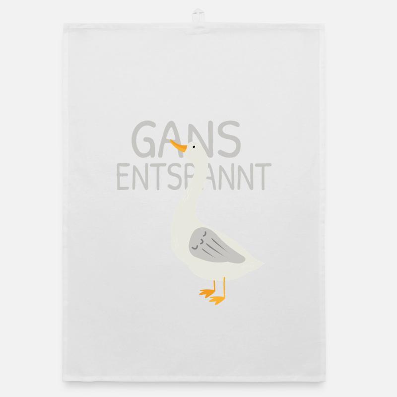 Goose Relaxed – Drôle de jeu de mots Torchon bio