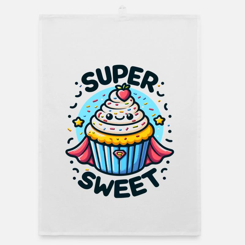 Super Cupcake Held Organic Geschirrtuch