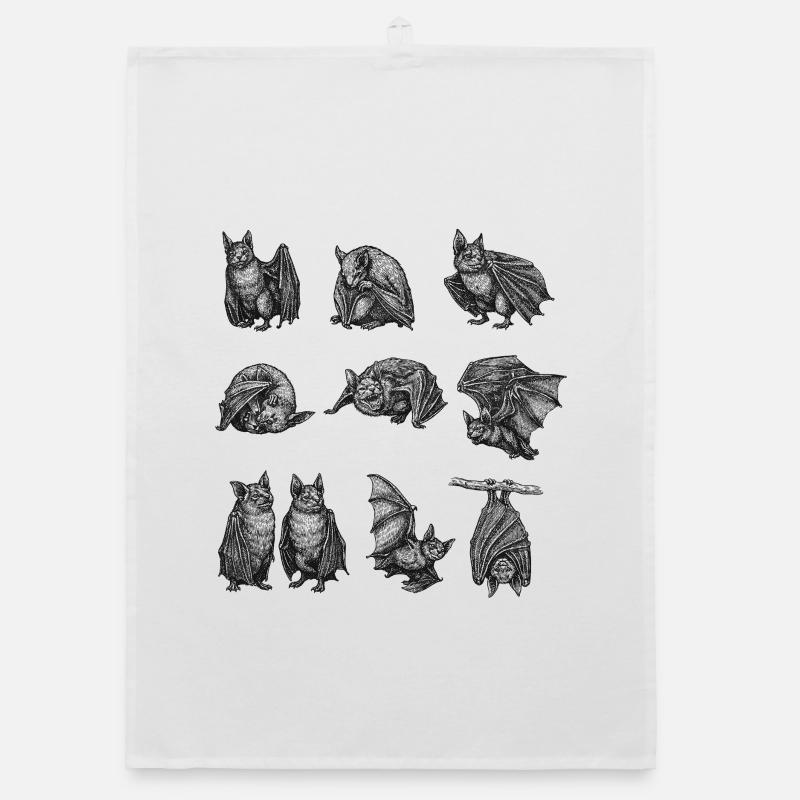 Night Bat Silhouettes Pattern Organic dish towel