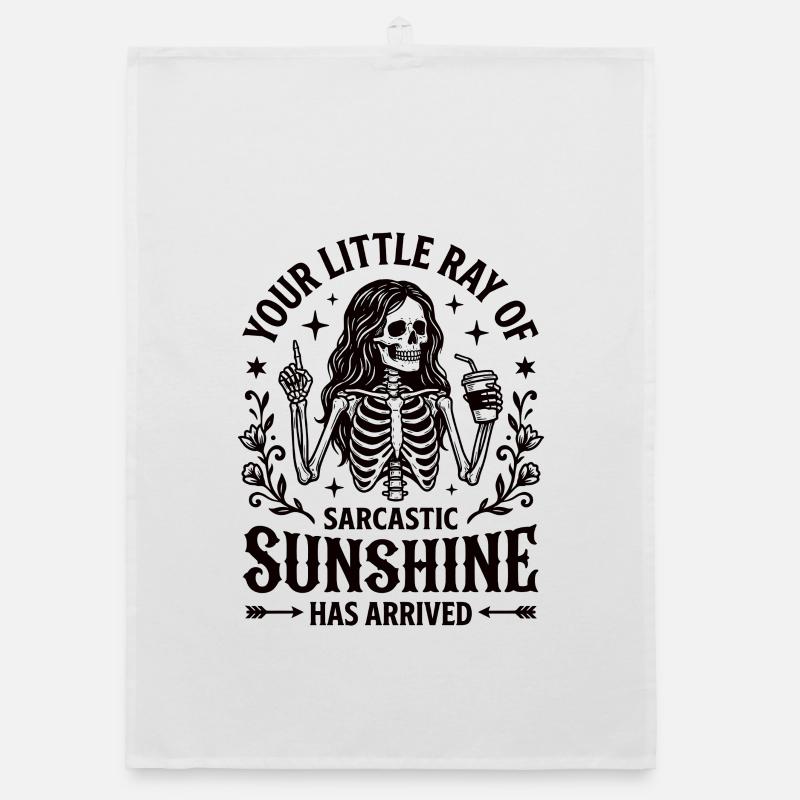 Sarcastic Sunshine Skeleton Statement Organic dish towel