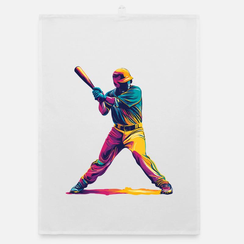 Farbexplosion Baseballschläger Organic Geschirrtuch