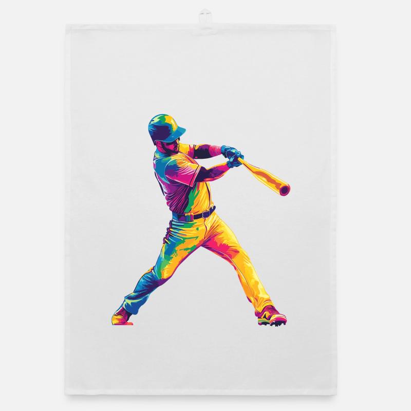 Colorful baseball power Organic dish towel