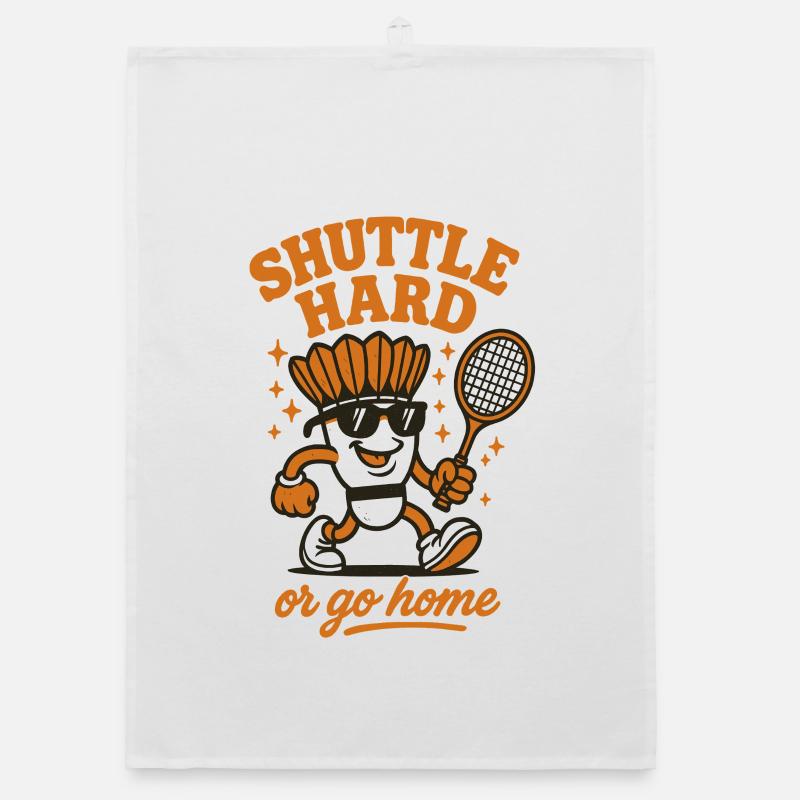 Shuttle Hard | Badminton Motivation Spruch Organic Geschirrtuch