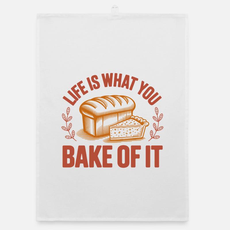 Life is what you bake | Baking Pun Organic dish towel