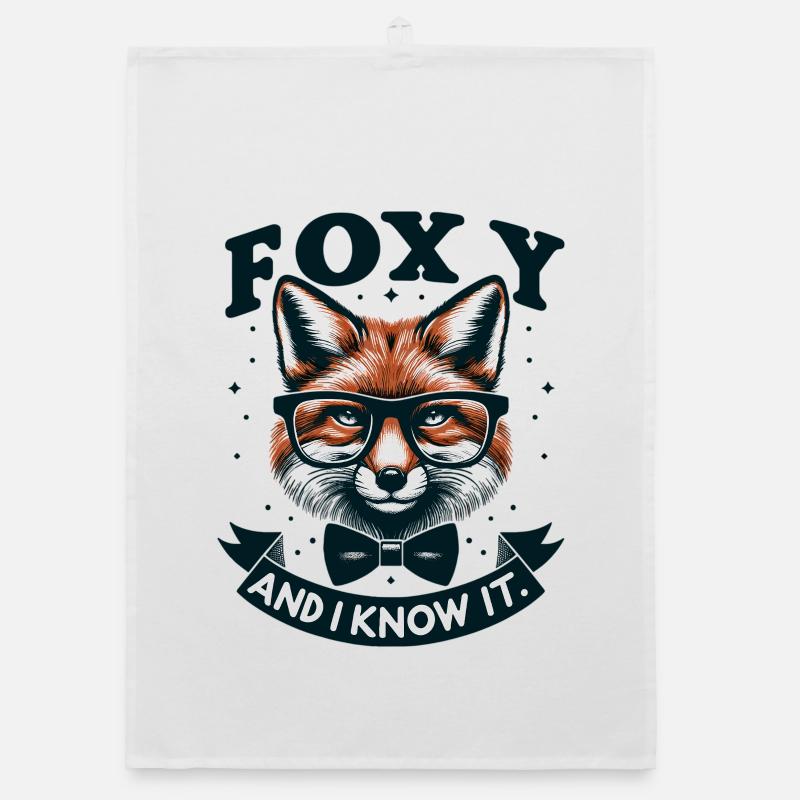 Foxy Nerd Brille Fliege Organic Geschirrtuch