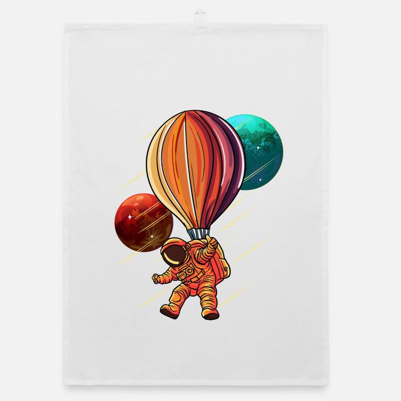 Astronaute en ballon d’aventure spatiale Torchon bio