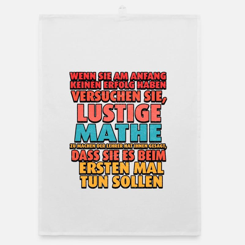 Funny Math Typography Teacher Saying Organic dish towel