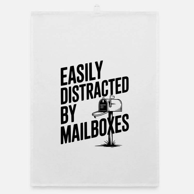 Easily Distracted by Mailboxes Organic dish towel