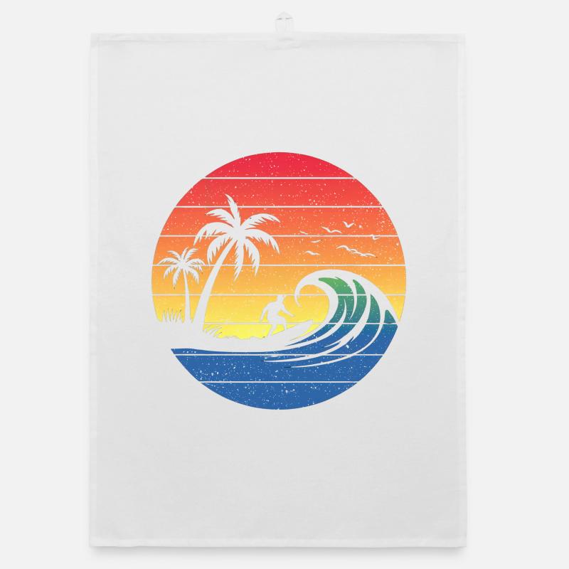 Cercle de Surf du Coucher du Soleil Torchon bio