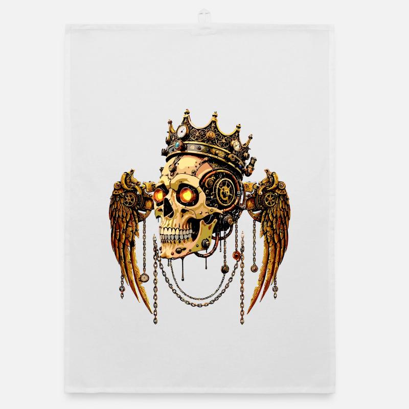 STEAMPUNK SCHÄDEL KRONE Organic Geschirrtuch