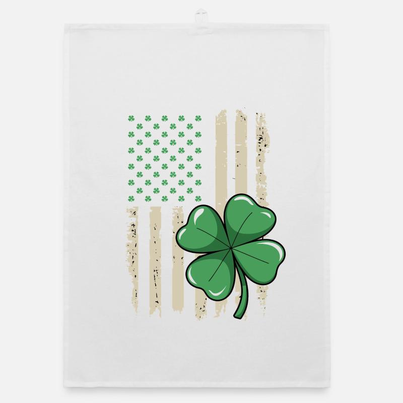 Grunge vintage du drapeau trèfle Torchon bio