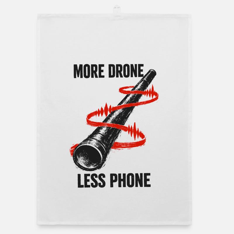 More Drone, Less Mobile Phone | Didgeridoo Organic dish towel