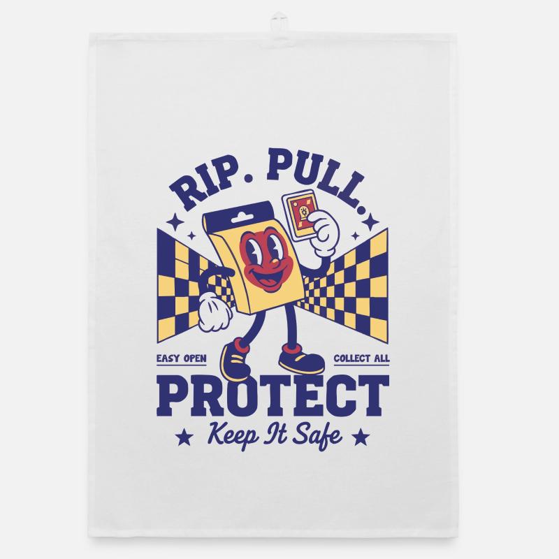 RIP PULL PROTECT Keep It Safe Trading Card Organic dish towel