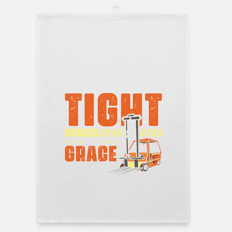 Staplerfahrer Englisch Spruch Stapler Organic Geschirrtuch