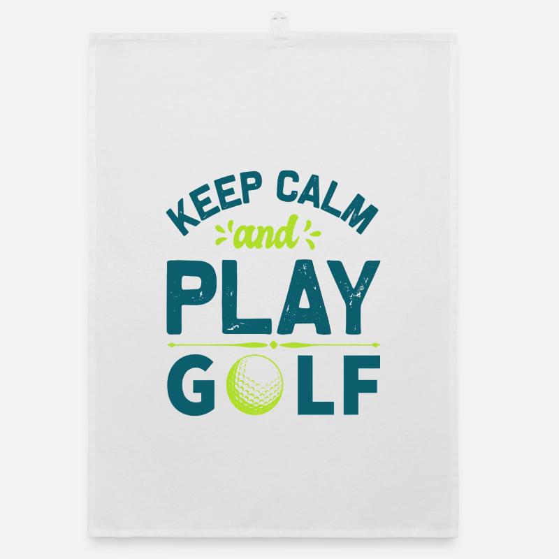 Keep Calm and Play Golf: Cool Golfer Statement Organic dish towel