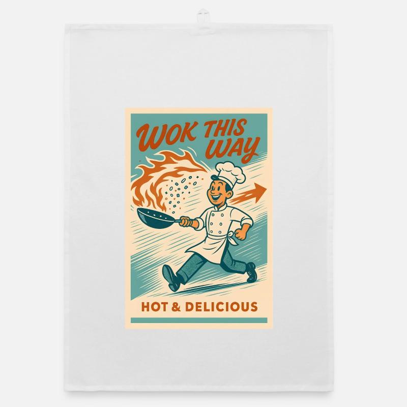 Wok this way | Wok pan retro Organic dish towel
