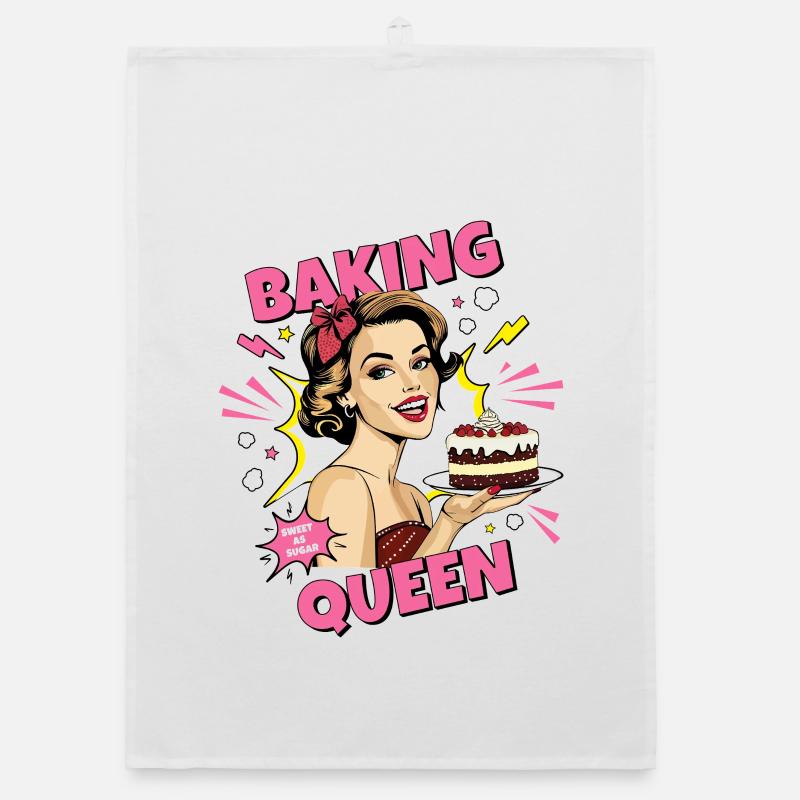 Baking Cake Baking Queen Baking Fairy Baker Pop Art Organic dish towel