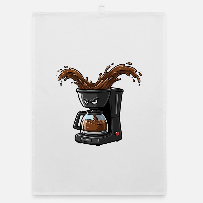Éclaboussure de cafetière en colère Torchon bio