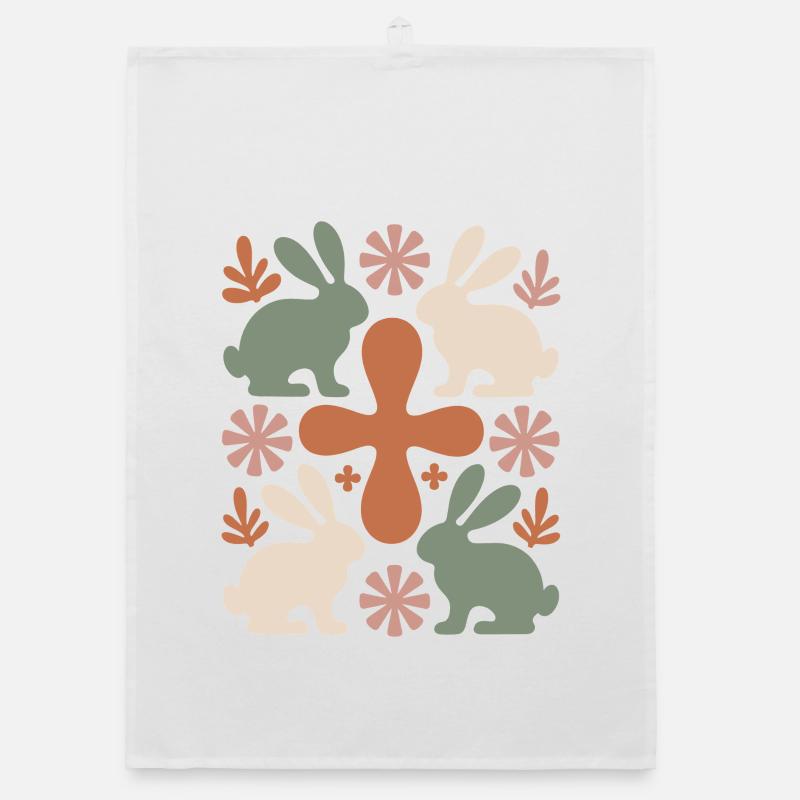 Easter Bunny Cross Pattern Organic dish towel